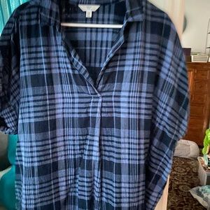 Checker blue woman’s top